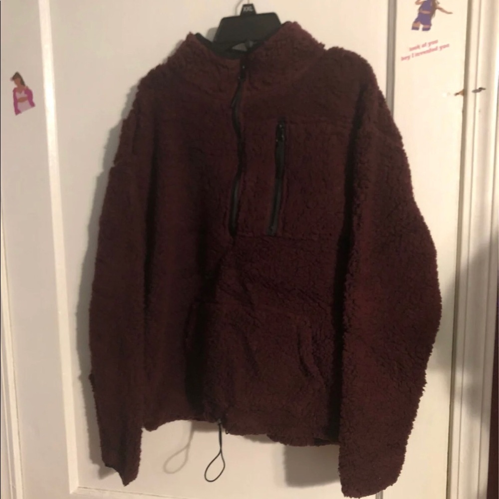 Sherpa Jacket Burgendy!